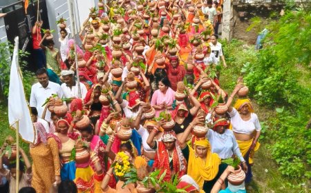 सिहाली कलां में भव्य कलश यात्रा, उमड़ा श्रद्धालुओं का जनसैलाब