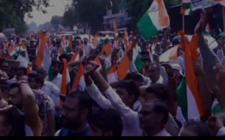 खैरथल में संघर्ष हुआ तेज, 32वें दिन भी गूंजे नारे, रैली व ज्ञापन के जरिए जताया विरोध