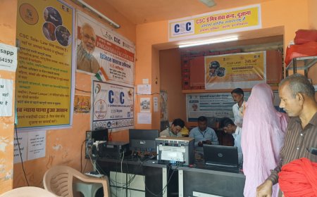 CSC ई मित्र केंद्र दुजाना पर दिल्ली से आयी टीम ने किया औचक निरीक्षण