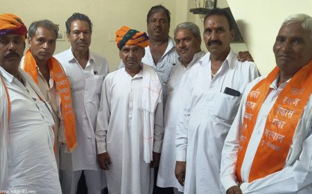 आरक्षण संघर्ष समिति के संयोजक मुरारी लाल सैनी का भीलवाड़ा आगमन पर महासभा ने किया स्वागत सम्मान