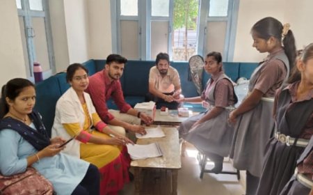 तखतगढ़ मे 152 किशोरी बालिकाओं का हिमोग्लोबिन किया गया परीक्षण