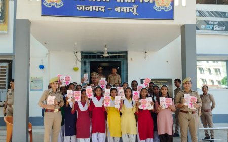 दोस्त पुलिस: छात्राओं ने किया दातागंज कोतवाली का भ्रमण, इंस्पेक्टर गौरब बिश्नोई ने दी कई अहम जानकारियां