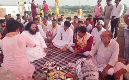 श्री श्यामेश्वर धाम मंदिर रामगढ़ पर 51 फीट ऊंचे शिखर निर्माण का हुआ शुभ मुहूर्त