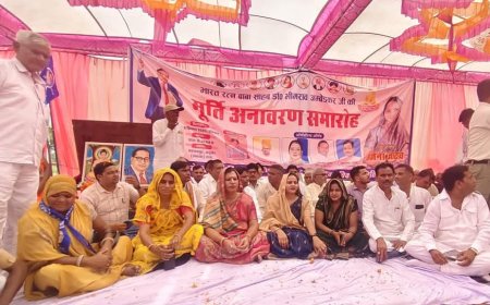 ग्राम बहरामपुर में भारत रत्न बाबा साहेब डॉ भीमराव अंबेडकर की प्रतिमा का हुआ अनावरण