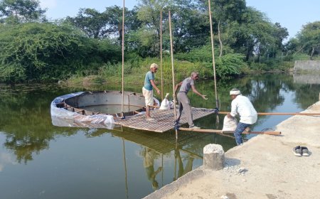 मेजा फीडर नहर का मरम्मत कार्य तीव्र गति से जारी, जल्द पानी लबालब होगी नहर, मेजा बांध का गेज बढ़ेगा