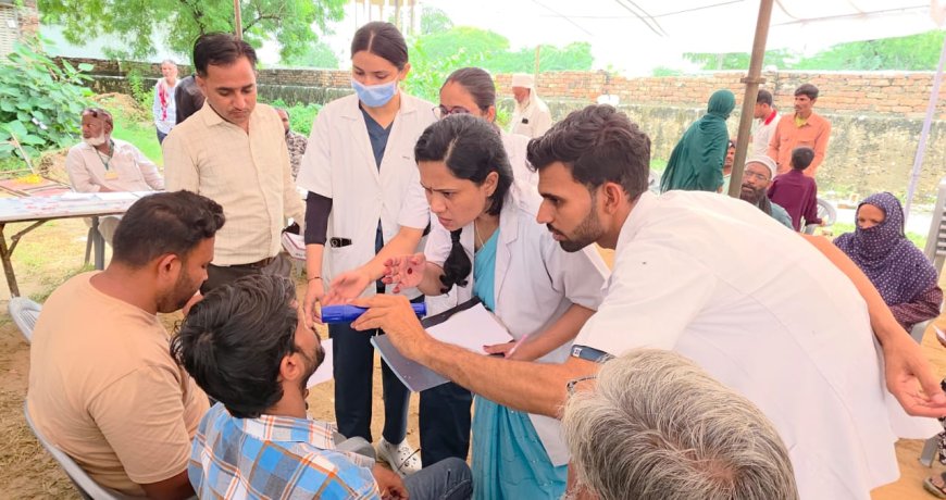 निशुल्क नेत्र जांच शिविर में 872 मरीजों ने लिया लाभ