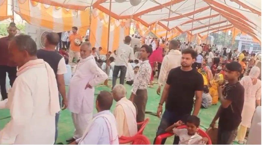 विशाल भंडारे में उमडा जन सैलाब,  भलाई समाज के लोगों ने किया अतिथियों का माला पहनाकर व साफा बांधकर स्वागत