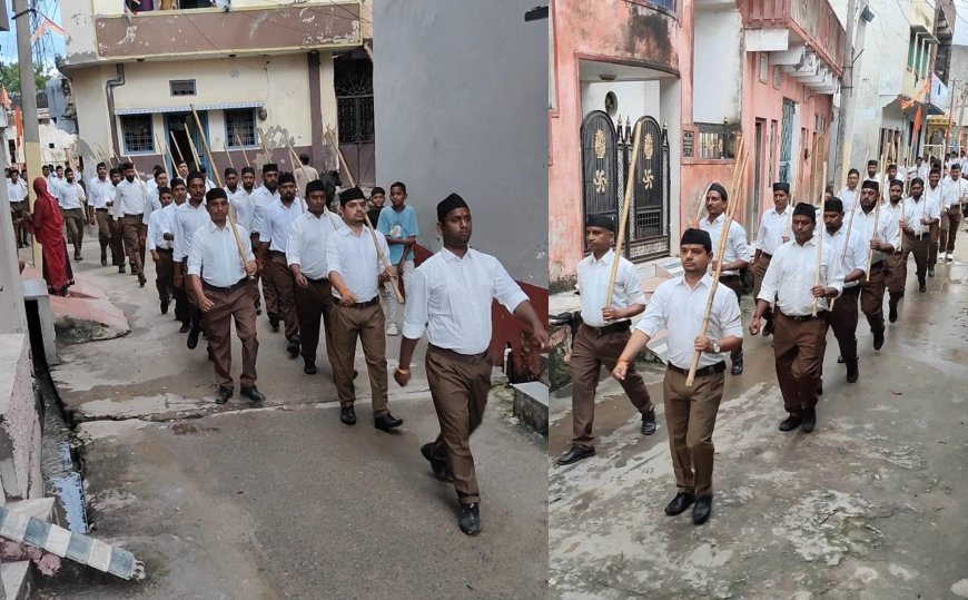 जयमल राठौर नगर के पांसल गाँव में निकला भव्य पथ संचलन