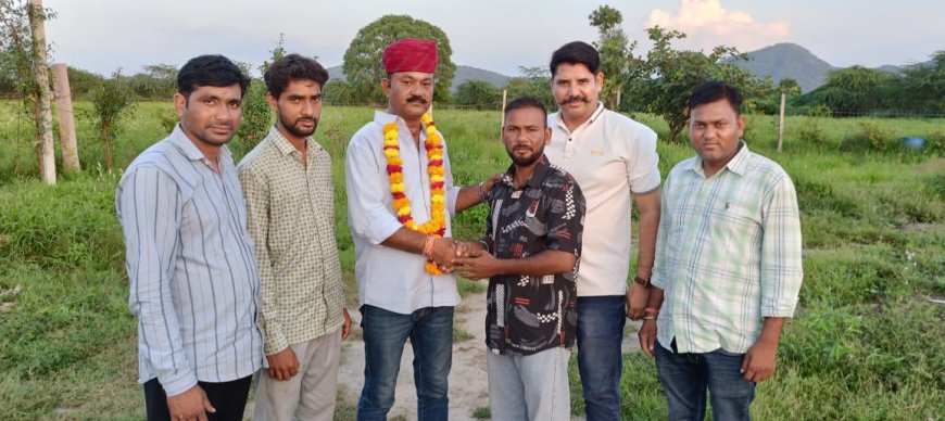 कांग्रेस कमेटी जिला महासचिव राणावत का  तखतगढ़ में भव्य स्वागत 