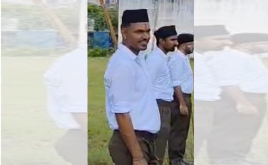 कांग्रेस अध्यक्ष मुकेश जाट संघ की शरण में!  पंडेर ग्राम में संघ के पद संचलन में की शिरकत, इलाके की सियासत में हलचल