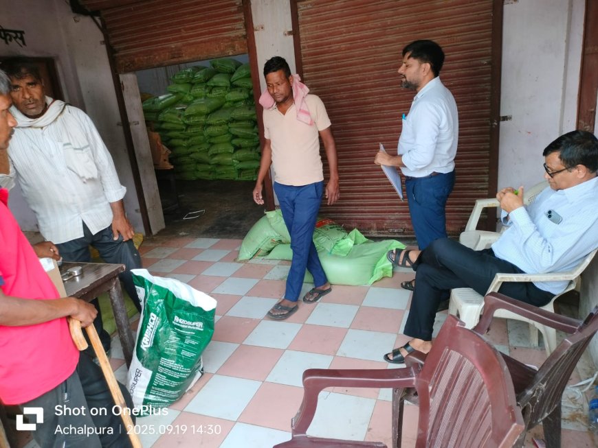 जिला रसद विभाग की प्रवर्तन टीमों द्वारा खाद विक्रेताओं का किया निरीक्षण