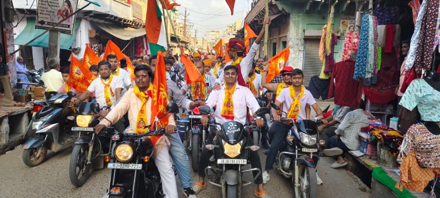 खेरली में अग्रसेन जयंती के महोत्सव पर निकाली बाइक रैली