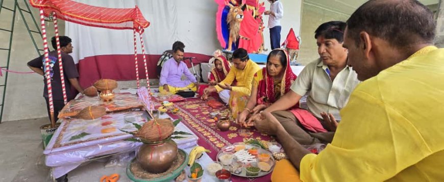 घट स्थापना के साथ 10दिवसीय दुर्गा पूजा महोत्सव हुआ शुरू