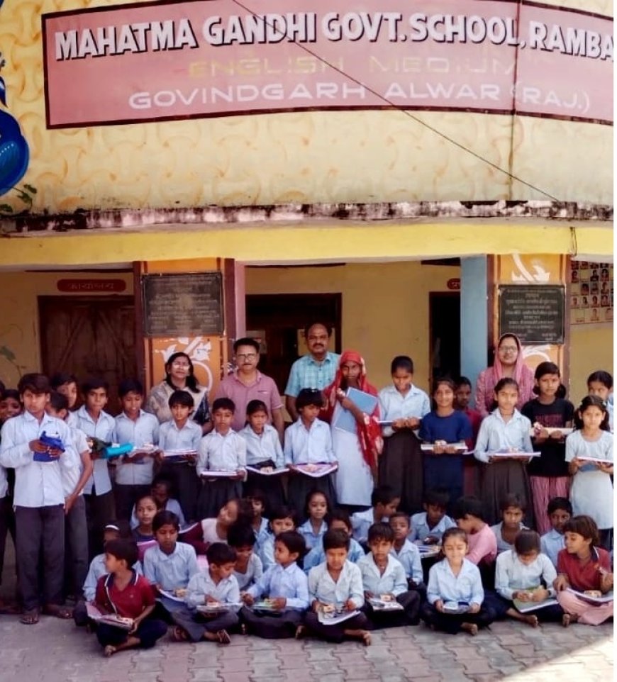 नवरात्र में विद्यालय की कन्याओं बाटें उपहार, सहयोग सेवा संस्थान की पहल