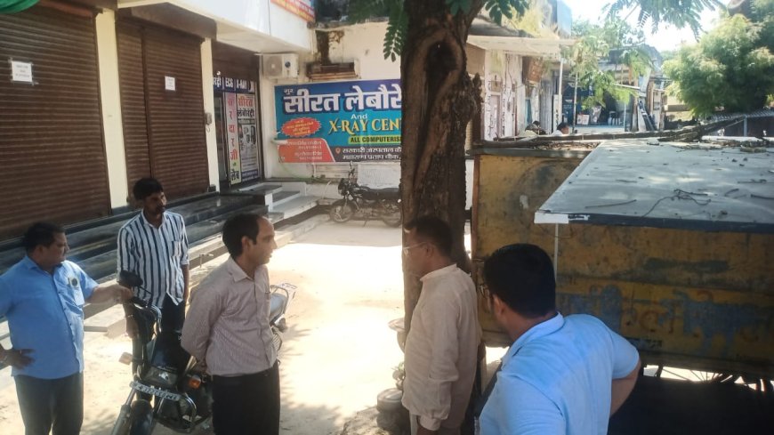 तखतगढ़ में मुख्य बाजार, पुराना बस स्टैंड पर वर्षो पुराने  पेड़ की सुरक्षा को लेकर प्रशासन आया हरकत में