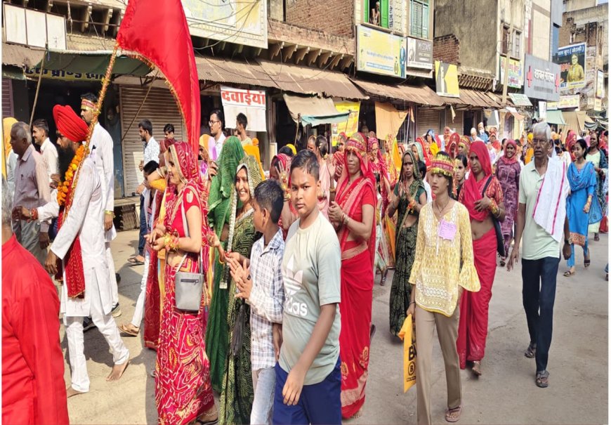 खेरली से धौलागढ़ देवी की 33वीं पदयात्रा हुई रवाना