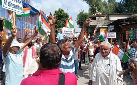 जिला नाम परिवर्तन के विरोध में पुष्करणा समाज ने तिरंगा रैली निकाली