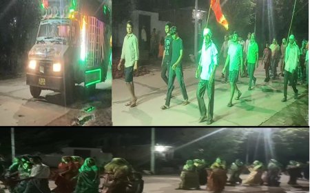 कठूमर में शरद पूर्णिमा पर धर्म प्रेमियों ने डीजे की भक्ति धुन से लगाई परिक्रमा