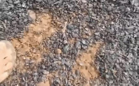 सड़क बनने से पहले ही उखड़ने लगी , ग्रामीणों ने लगाये भ्रष्टाचार के आरोप