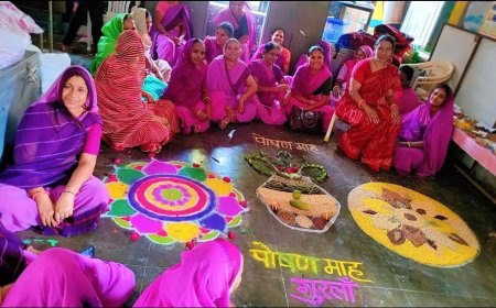 गुरलाआंगनबाड़ी केंद्र पर मनाया पोषण माह