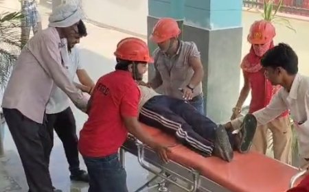 निजी विधालय में मॉक ड्रिल का हुआ आयोजन : विधालय के सामने हूई भारी भीड़