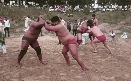 नगला कप्तान में कुश्ती दंगल, पहलवानों ने दिखाए दावपेच