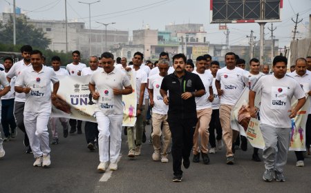 सरदार वल्लभ भाई पटेल की 150 वी जयंती पर भिवाडी पुलिस द्वारा रन फॉर युनिटी का आयोजन