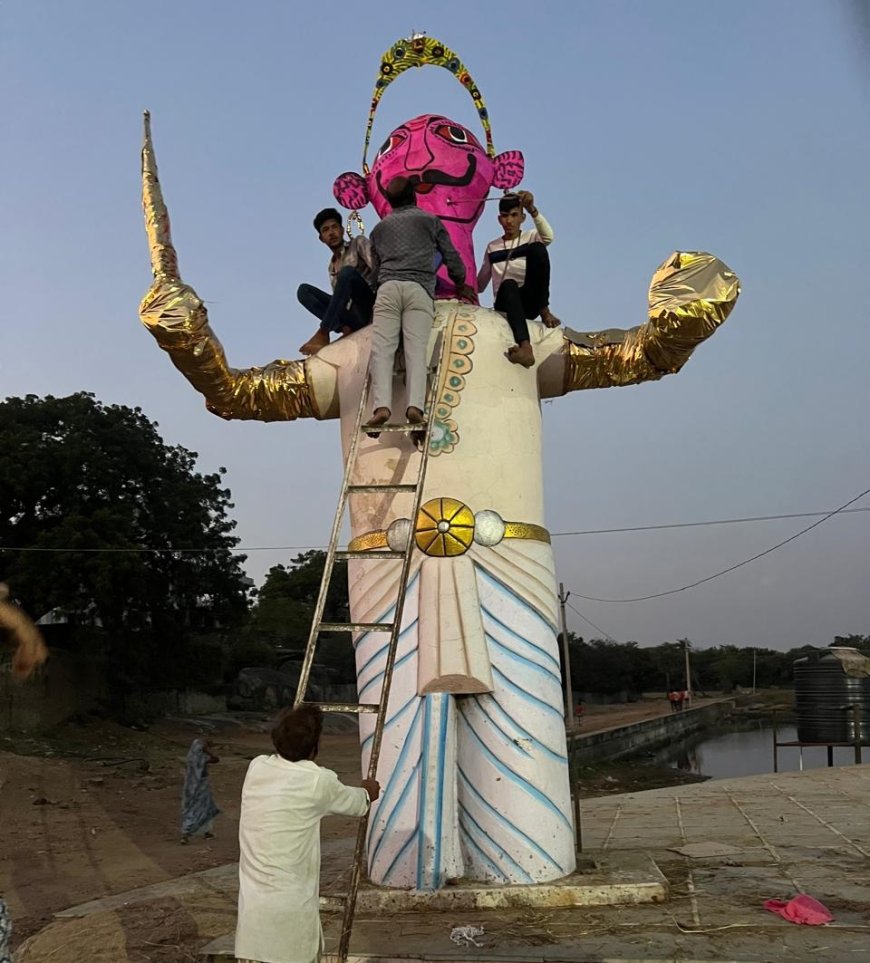 बांसड़ा में कल होगा 21 फीट का रावण दहन