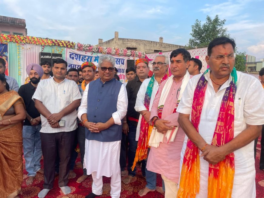 विजयदशमी पर दशहरा मैदान  किशनगढ़ बास में केंद्रीय मंत्री भूपेंद्र यादव रहे मुख्य अतिथि ,स्वदेशी अपनाने का दिया संदेश