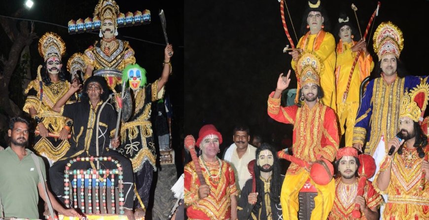 बघेरी खुर्द में निकाली गई राम परिवार सहित रावण पक्ष की भव्य झांकियां