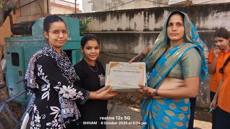 मेहंदी प्रतियोगिता में स्नेहा शर्मा  रही अव्वल:मेरी सहेली फाउंडेशन द्वारा किया गया मेहंदी प्रतियोगिता का आयोजन