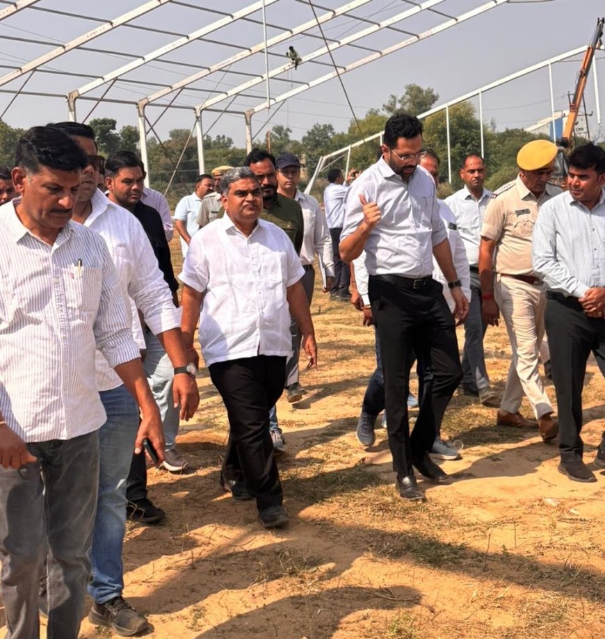 मुख्यमंत्री के प्रस्तावित नदबई दौरे की तैयारियों का जायजा