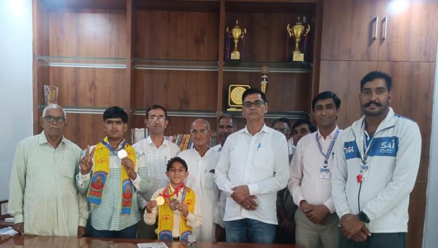 राज्यस्तर पर जूडो में मेडल प्राप्त विद्यार्थियों का हुआ सम्मान