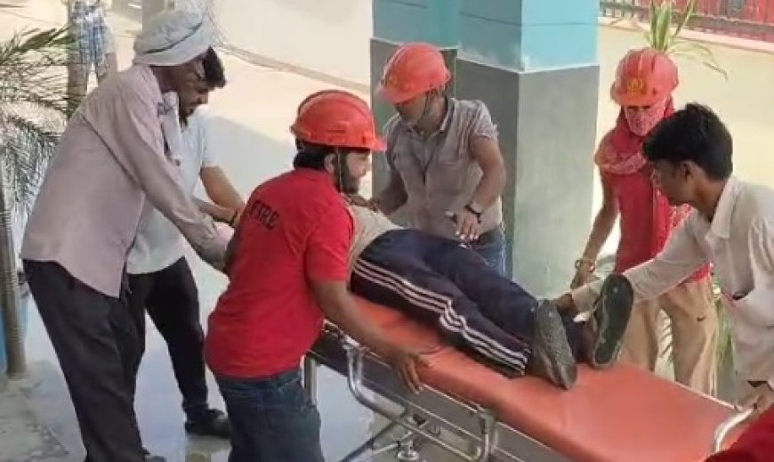 निजी विधालय में मॉक ड्रिल का हुआ आयोजन : विधालय के सामने हूई भारी भीड़