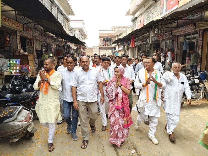 सांसद संजना जाटव ने दिवाली पर की रामा श्यामा ,कठूमर खेरली के बाजार में पैदल चलकर लोगों से मिली