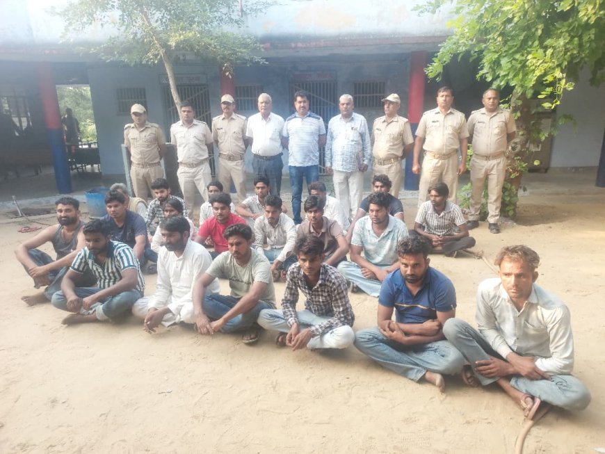 डीग पुलिस का साइबर ठगों पर वज्र प्रहार:भीलमका  से 22 साइबर ठग गिरफ्तार, 8 किशोर निरुद्ध