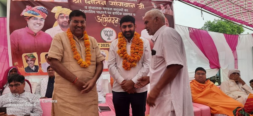 सरस डेयरी के नवनिर्वाचित अध्यक्ष नितिन सांगवान व निदेशकों का कोटकासिम में भव्य स्वागत