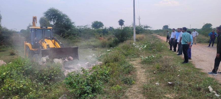 बीडीए की अतिक्रमण विरोधी कार्यवाही-अवैध प्लॉटिंग एवं निर्माण ध्वस्त