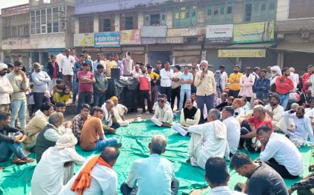 MBBS छात्र अजीत का शव रुस से नहीं आने के विरोध में लक्ष्मणगढ़ कस्बा बंद रहा सफल