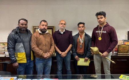 विधायक अशोक कोठारी ने मेवाड़ बाल केसरी अखिल यादव मेवाड़ ग्रीको निखिल यादव दोनों भाइयों का किया सम्मान