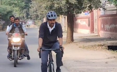 साइकिल पर शहर की सुरक्षा  एडिशनल एसपी शरण कांबले का अनोखा नवाचार