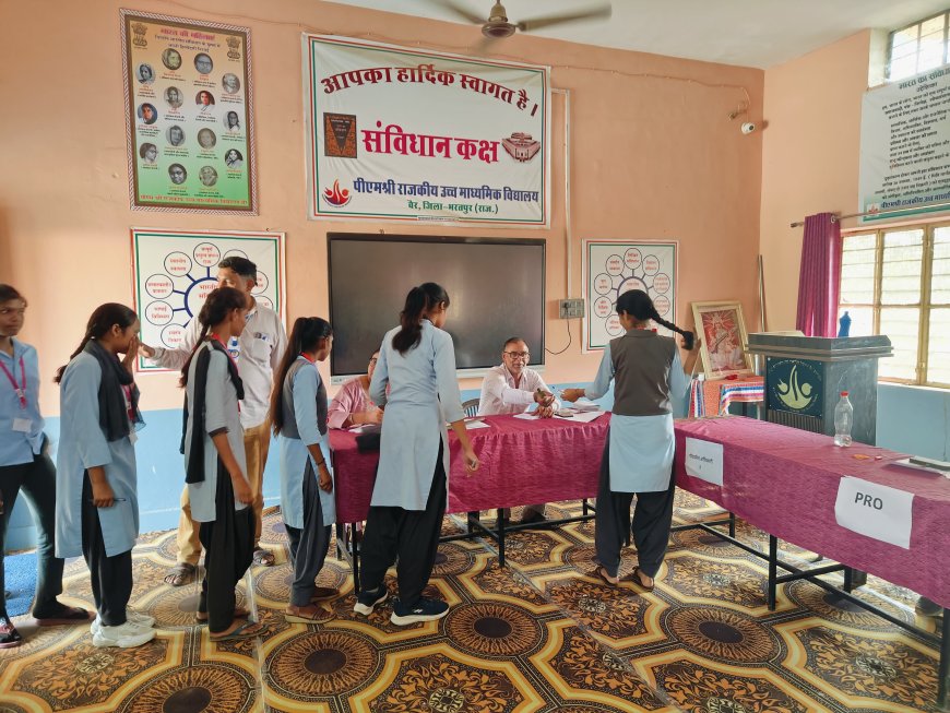 विद्यार्थियों ने मतदान कर किया बाल संसद का गठन