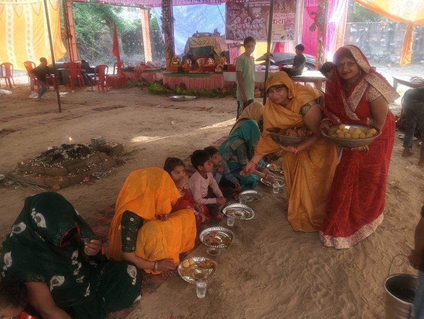 भण्डारे के साथ भागवत कथा का समापन, उमडा जनसैलाब