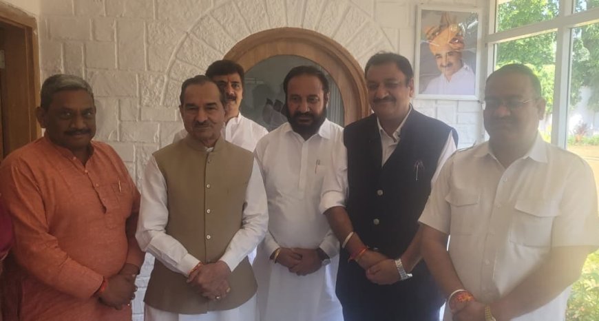 विधायक सुखवंत सिंह ने की मदन राठौड़ से मुलाकात:विकास कार्यों और संगठनात्मक गतिविधियों पर चर्चा की, अलवर जिला अध्यक्ष भी रहे मौजूद