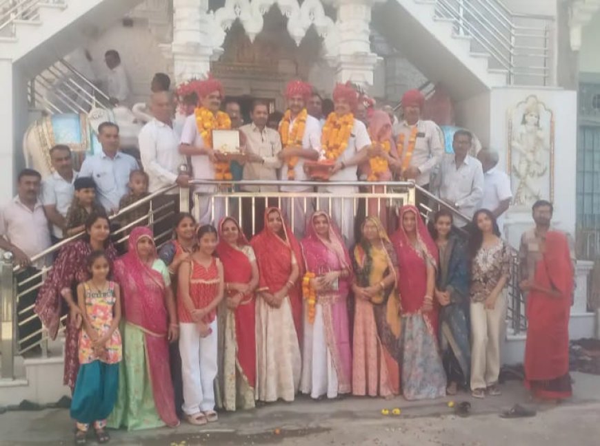 ठाकुरजी मंदिर में चढाया सवा 11 तोला सोने का मुकुट, कार्तिक पूर्णिमा पर सुथार परिवार ने किया अर्पित, कमेटी ने किया स्वागत