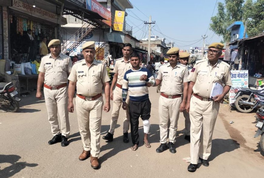 कठूमर पुलिस ने मंडावर पुलिस पर हमला करने वाले मुलजिम को किया गिरफ्तार