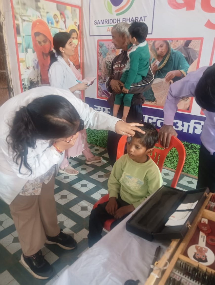 कुम्हेर में 466 बाल नेत्र रोगियों की जाँच; 79 ऑपरेशन हेउ चयनित,  66 को उपलब्ध कराए चश्मे