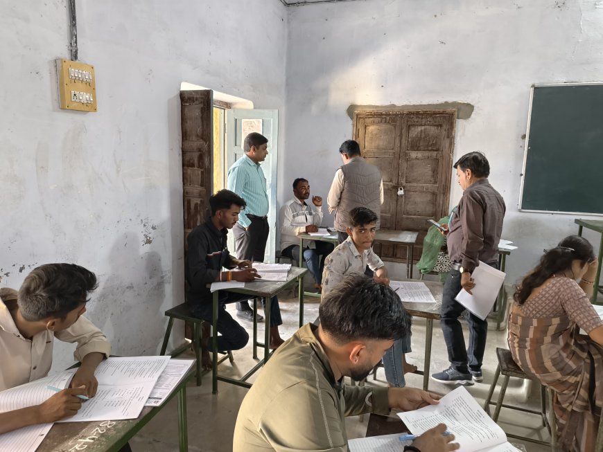 पाली जिला स्तरीय फ्लाइंग ने किया तखतगढ़ के NIOS बोर्ड परीक्षा केंद्र का निरीक्षण