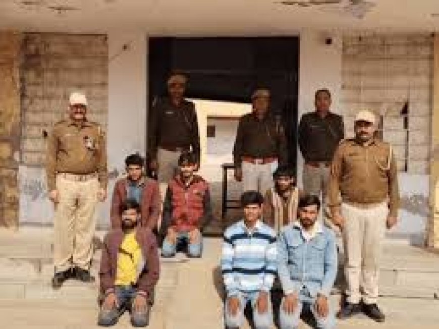 पीपलखेड़ा जंगल से 6 साइबर ठग गिरफ्तार: 6 मोबाइल, 1 ATM कार्ड, 8 सिम कार्ड जब्त