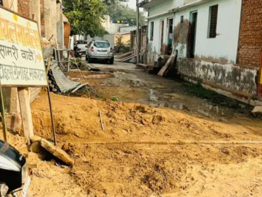 नाली के पानी से राहगीरों को परेशानी, नगरपालिका पर अनदेखी का आरोप, श्याम सरोवर कॉलोनी की सड़क बनी दलदल